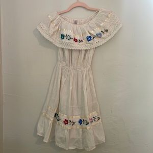 Cream with flowers Mexican dress